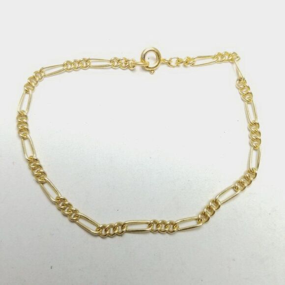 Vintage Simple Gold Tone Chain Bracelet, Nice Length Unisex Style, Stacking - Picture 4 of 4